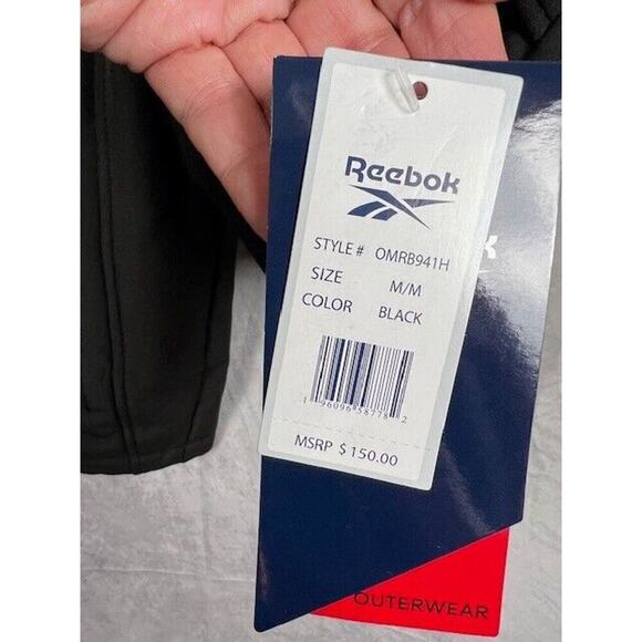 Reebok Mens Fleece Lined Outerwear Softshell 3 Outer Zip Pockets Jacket Coat M - Picture 3 of 4